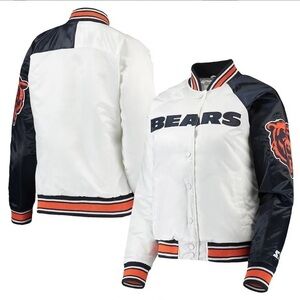 Chicago Bears‎ Starter White/Navy Chicago Bears Hometown satin jacket women’s XL